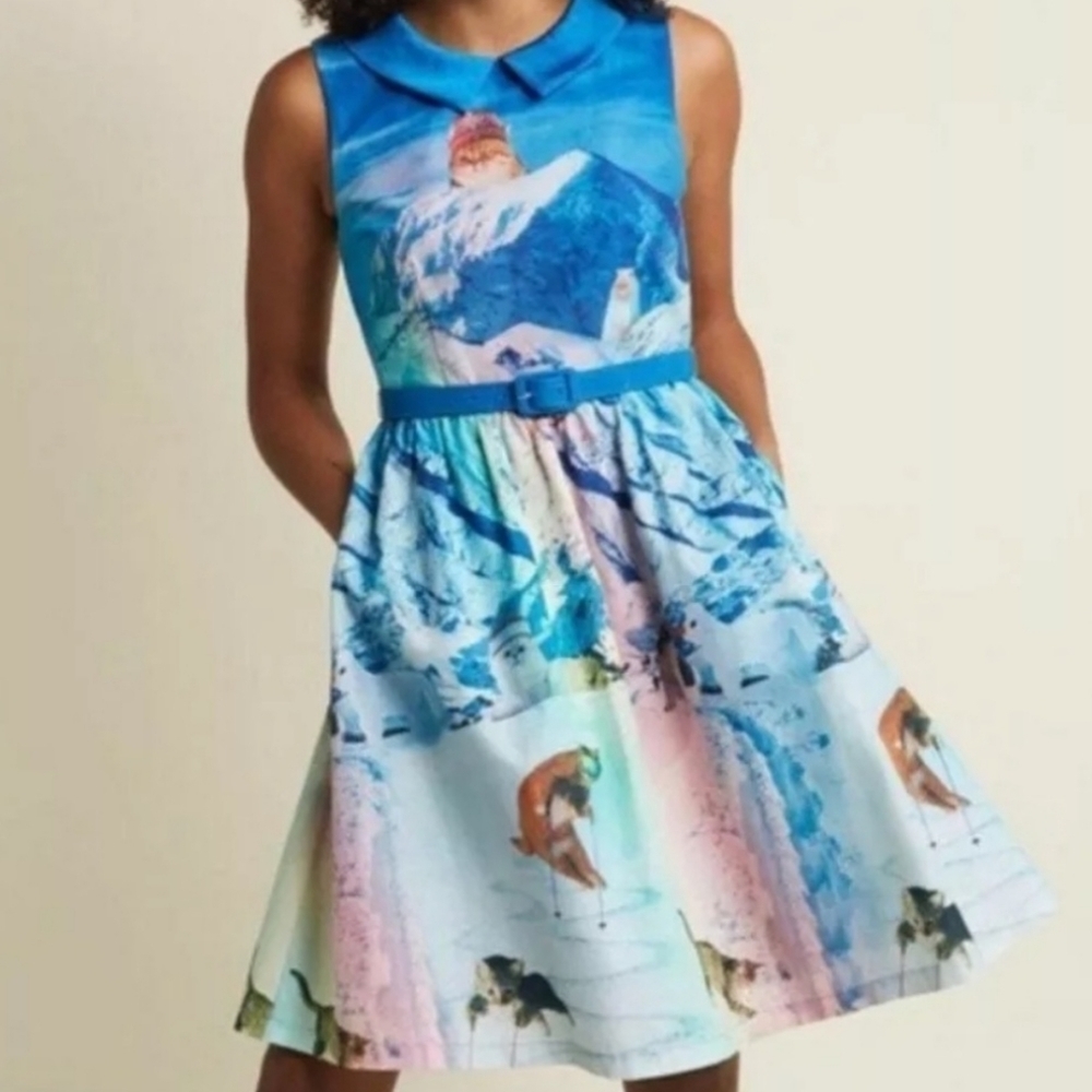 Modcloth "Whimsy Without End" Belted A-Line Pocke… - image 2